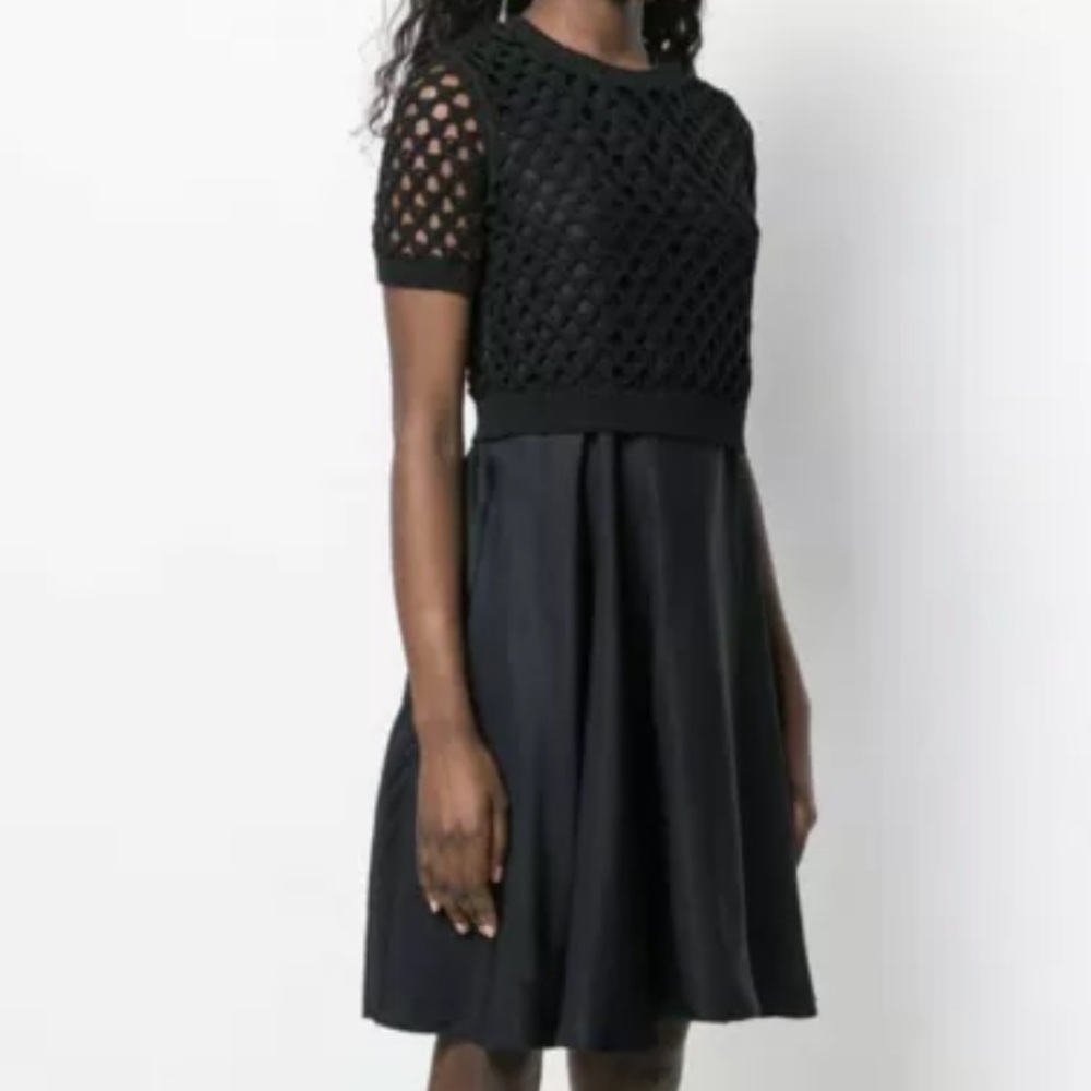 Kenzo Womens Layered satin and crocheted cotton